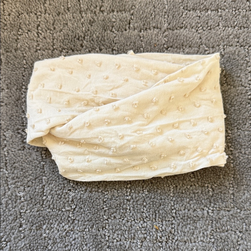 Cream Textured Baby Headband